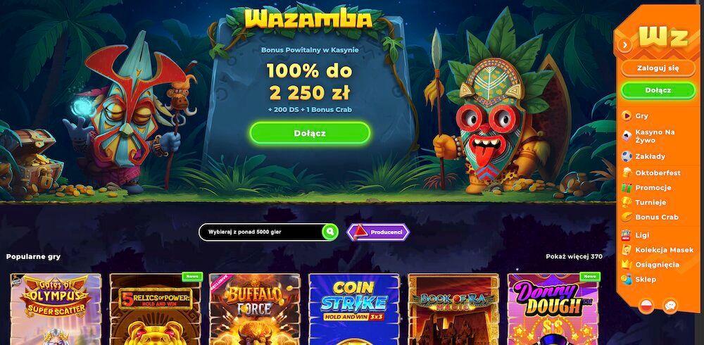 Wazamba Home Page_PL